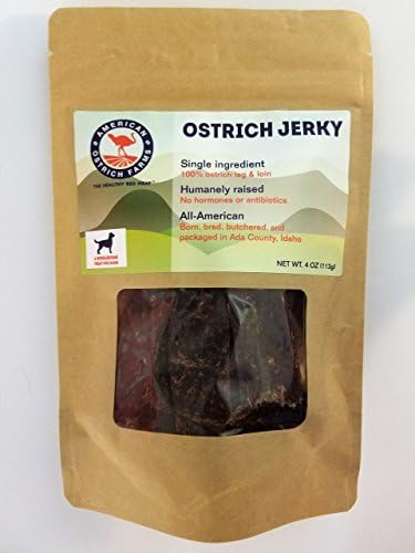 Ostrich Jerky for Pets: Single Ingredient, 100% Natural, All-American, tastes just like beef, but far healthier!