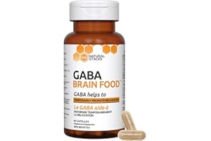 Natural Stacks GABA Brain Food Supplement w/L-Citrulline & Grape Seed Extract - Helps to Temporarily Promote Relaxation - Sou