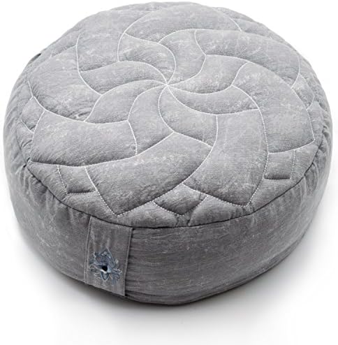 Zenjara Zafu Yoga Meditation Cushion - Overstuffed USA Buckwheat Hull Filling | Washable, Removable Cotton Pillow Cover | Choose Your Color & Size