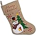 Gift Boutique Burlap Stocking Includes Christmas Tree, Snowman & Santa; 18, 3 Pack