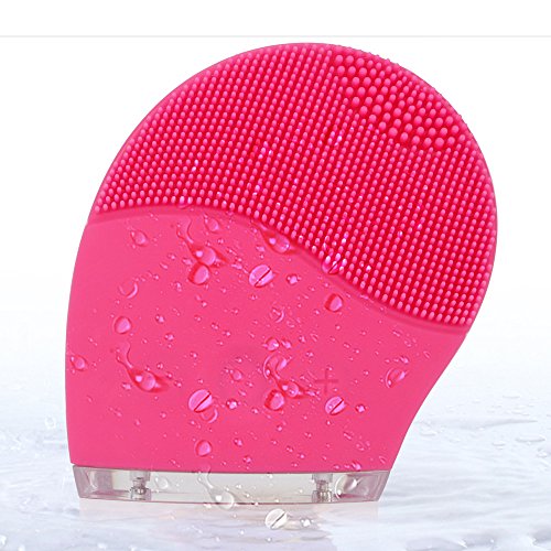 Letigo Sonic Facial Cleansing Brush, Cleanser & Massager Silicon Vibrating Waterproof Facial Cleansing System-Red