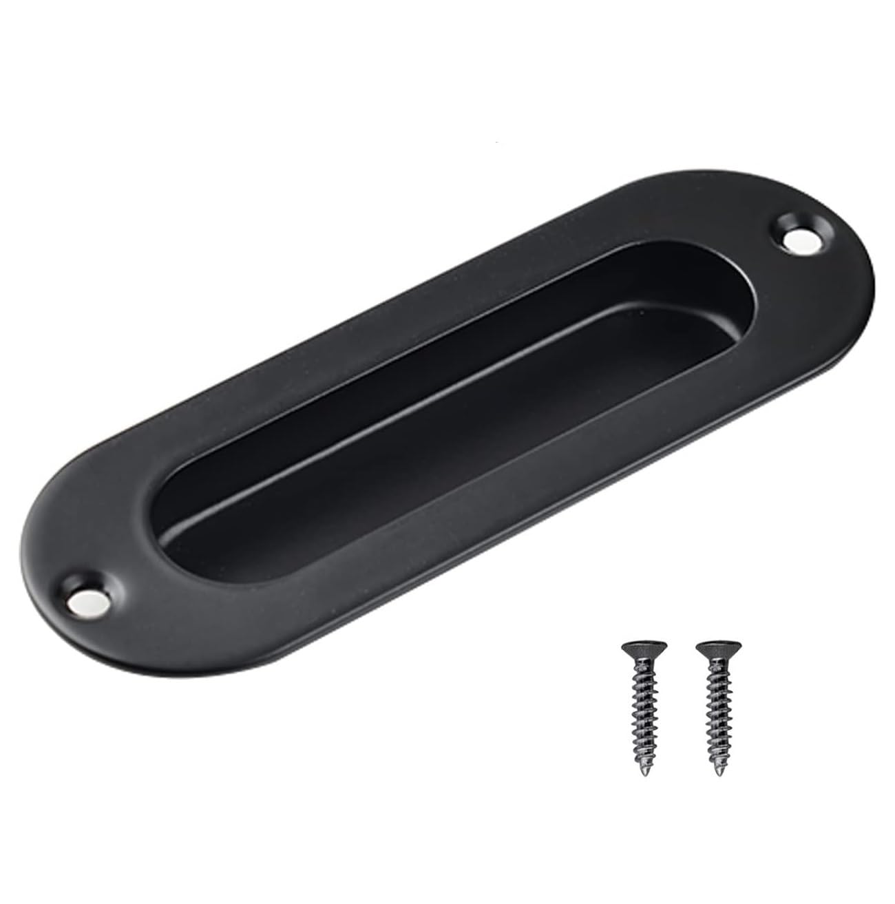 MiJunHD Recessed Flush Door Handles Stainless Steel Cabinet & Furniture Door Pulls Black 120 * 40mm Round Handles/Pulls for Interior & Closet Doors — image 1