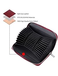 S-ZONE RFID - Cartera de piel para tarjetas de crédito, gran capacidad