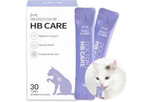 Doctor By HB Care Cat Hairball Supplement-Hairball Treatment for Cats Furball Control Relief Remedy & Digestive Support with Omega-3, Chitosan lickable Formula Individuallly Packaged (1Pack, 30 Count)