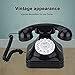 Richer-R Retro Phone,WX-3011 Vintage Retro Telephones One-line Operation with Multi Function Traditional Bell Ring,Plastic Home Telephone Retro Wire Landline Phone(Black)