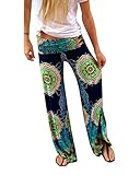 Women's Tribal Aztec Printed Waist Baggy Bohemian Palazzo Pants XL