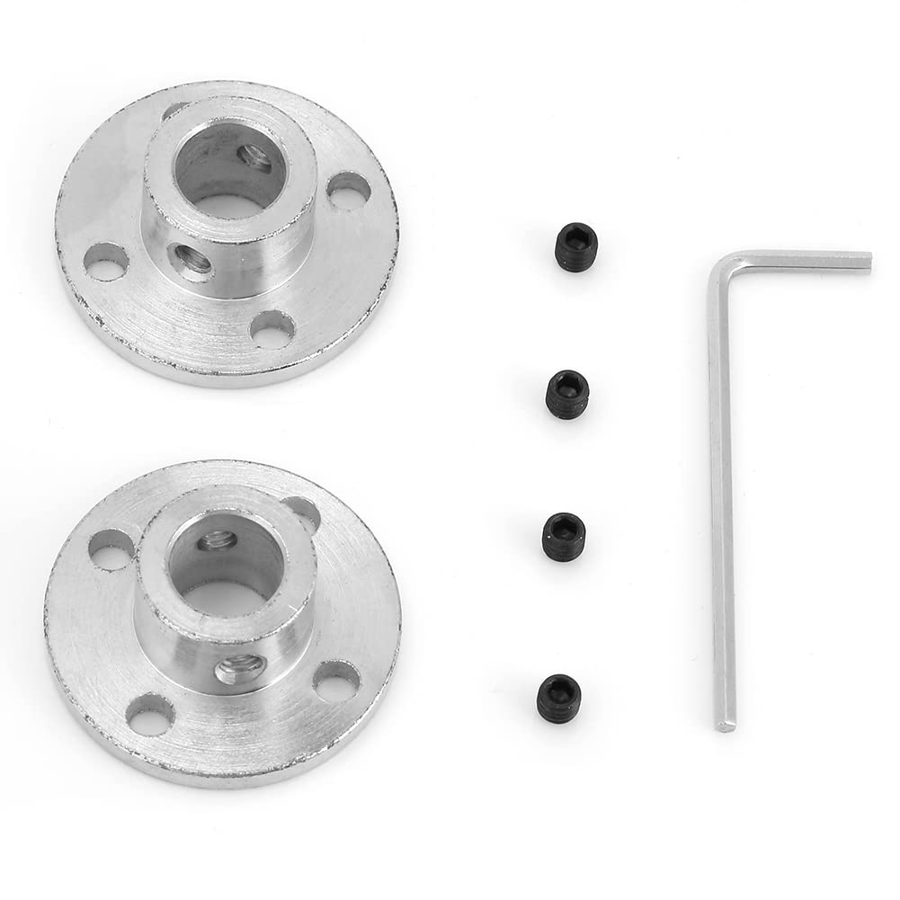 TICFOX 2pcs M4 Rigid Flange Coupling Motor Shaft Coupler Connector ID 10mm OD 16mm