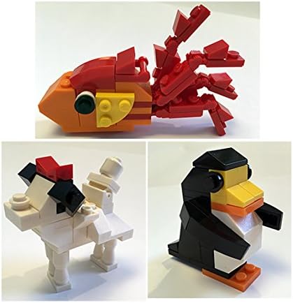 Set of 3 Eggs with Building blocks Animals series Penguin (32 pcs), Dog (43 pcs) and Fish (45 pcs).