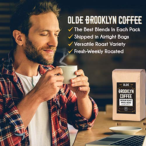 5 lb Coffee Beans - Whole Bean Coffee Medium Roast - Gourmet Coffee, Fresh Roasted Coffee, 5 Pound (5lb) Bag By Olde Brooklyn Coffee