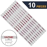 HAUTMEC Hacksaw Replacement Blades BI-METAL (10 Pack) High Speed Steel Grounded Teeth 18 TPI x 12" Length 0.025" Thick x 1/2" Width HT0016-CT