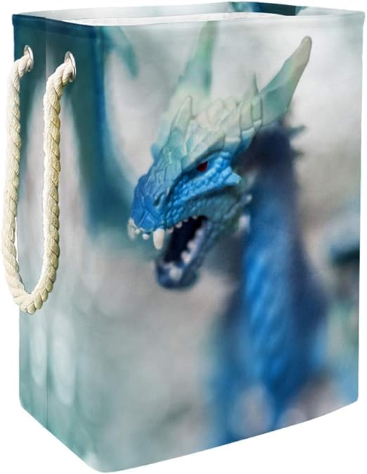 Vockgeng Aufbewahrungskorb Blauer Cartoon-Dinosaurier Große Faltbare