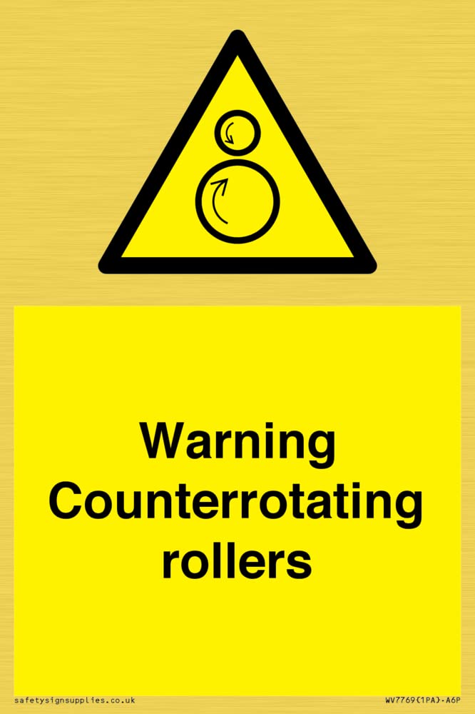 Warning Counterrotating rollers Sign - 100x150mm - A6P
