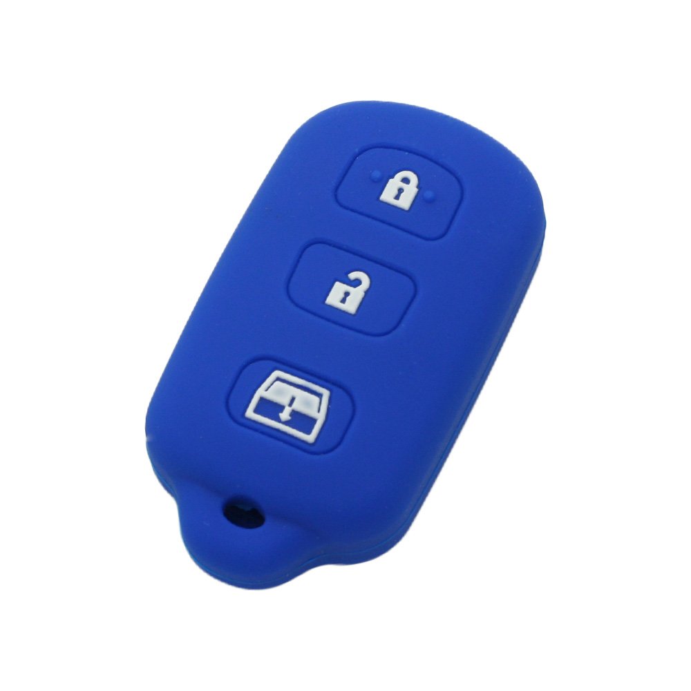 BROVACS Silicone Cover Protector Case Holder Skin Jacket Compatible with TOYOTA 3+1 Button Remote Key Fob CV2410 Deep Blue