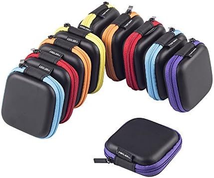 Coolsell [10-Pack] Square Carrying Cases for Cellphone Earphone Headset Earbuds Pouch Storage bags