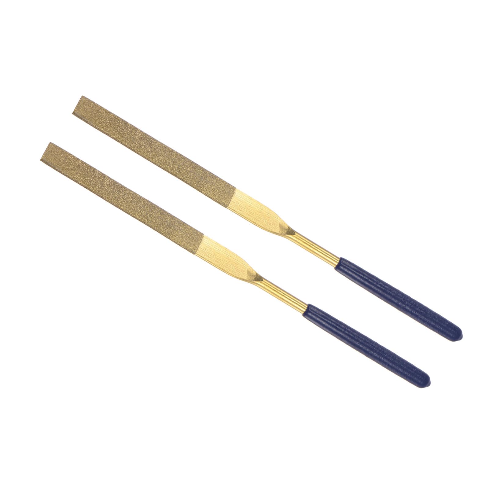 CoCud Diamond Coated Needle File, | 4.5mm Shank 180mm Length|, Titanium Coated Flat Files Sharpening Tool - (Applications: for Metal Glass Stone), 2-Pieces