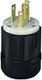 Leviton 2621 30 Amp, 250 Volt, NEMA L6-30P, 2P, 3W, Locking Plug, Industrial Grade, Grounding - Black-White