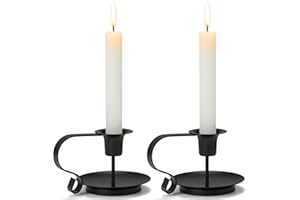 LLCHB Taper Candle Holders, 2 Count Candlestick Holders, Black Candle Sticks Holder Decor for Halloween Fall Thanksgiving Christmas