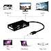 3 in 1 Mini Display Port to HDMI DVI VGA Adapter, (Thunderbolt Port) to HDMI/DVI/VGA Male to Female Adapter Converter for Apple MacBooks, Microsoft Surface tablets, Google Chromebook Pixel
