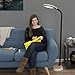 Lavish Home Adjustable Floor Lamp with Bendable Neck - Full Spectrum Natural Sunlight Standing Lamp for Bedroom and Living Room for Reading, Craft, and Esthetician Light (Light Woodgrain)