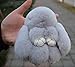 Genuine Rex Rabbit Fur Charm Bunny Rabbit Plush Toy Handmade Cute Fluffy Real Fur Keychain Cell Phone Charm, 6-Inch Tall (light grey)