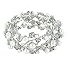 EVER FAITH Crystal Cream Simulated Pearl 1920's Style Leaf Stretch Bracelet Clear