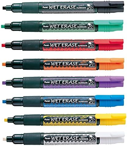Pentel Wet Erase Chalk Markers - Vibrant Colors - Premium Quality - Pack 8