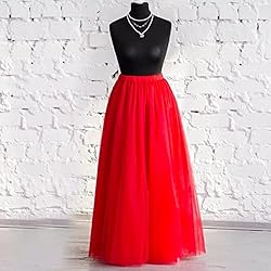WDPL Women's Long Tutu Tulle Skirt A Line Floor