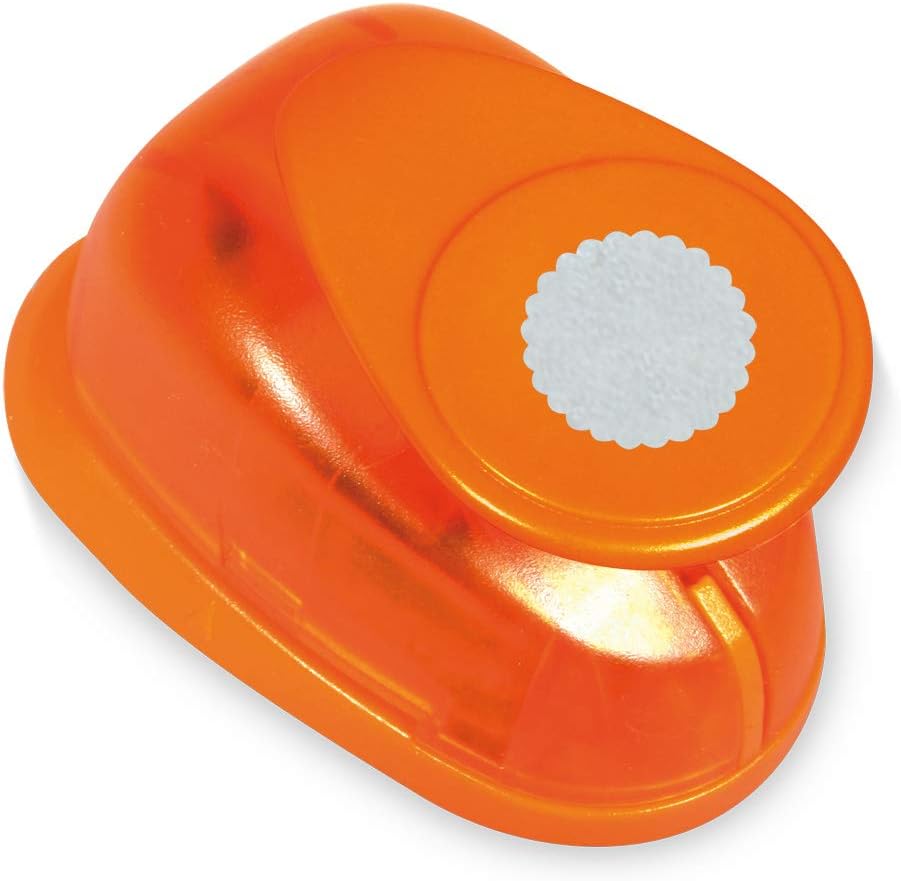 RAYHER Round Motive Puncher with Deco Border, Orange, 6.35 cm, 6.35 cm (2 1/2 inches) - Image 5