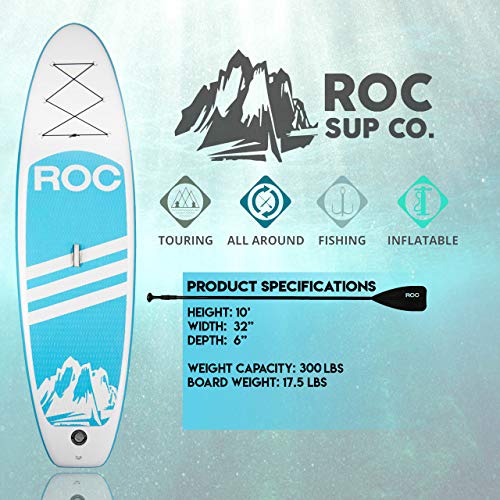 Roc Inflatable Stand Up Paddle Board with Premium sup Accessories
