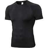 Yuerlian Men's Short Sleeve Compression Shirt, Quick Dry Athletic Base Layer Undershirt Workout Running Gym Sports Top