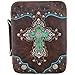 Western Style Bling Rhinestone Cross Country Women's Bible Cover Books Case Removable Strap Messenger Bag (Brown)
