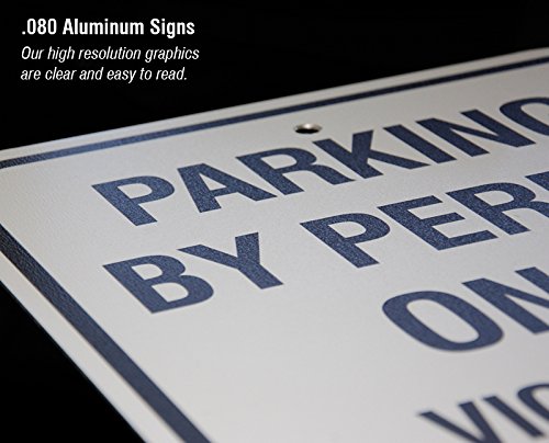 Georgia Permit Parking Only Handicap Sign 12" wide x 18" tall Heavy Gauge Aluminum - Thumbnail 2