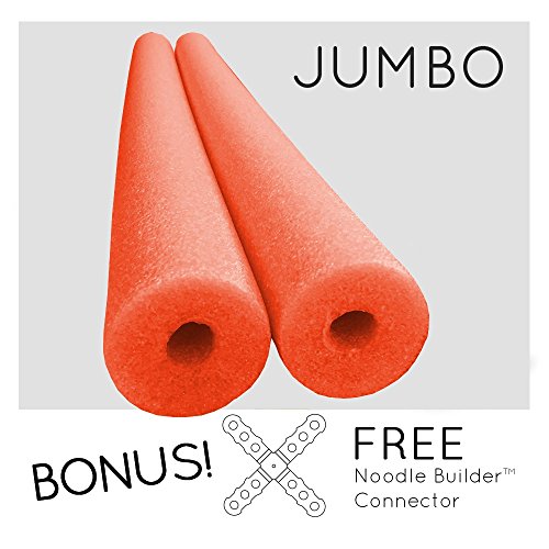 2 Pack Oodles Monster 55 Inch x 3.5 Inch Jumbo Swimming Pool Noodle Foam Multi-Purpose ORANGE