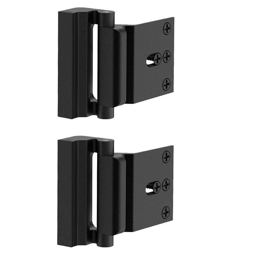 Photo 1 of 2 Pack Door Reinforcement Locks with 8 Screws, Home Security Door Lock for Toddler, Childproof Door Lock Night Lock Withstand 800 Lbs (Black)