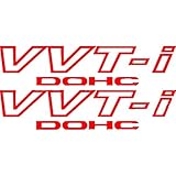 [#129] FLA 2X Red Toyota VVT-I DOHC Stickers Vinyl Decals VVTI TRD Supra JDM Celica
