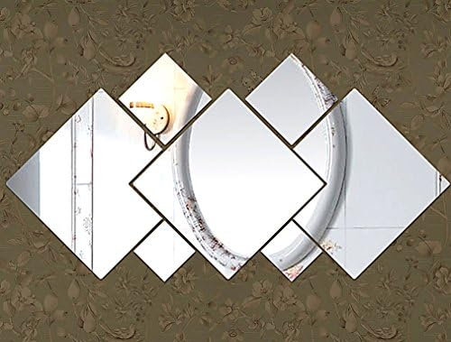 DIY - Do It Yourself New Wall Mirror Stickers, Combination Diamonds, Made of Acrylic Material Like Mirror, Modern Design for Home Living Room Bedroom Kitchen Baby Child Novelty Luxury Crystal Wall Silent Watch Extra Large Clocks, Silver