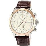 Curren Brand Leather Strap Watch for Mens Fashion Style Quartz Military Waterproof Watches