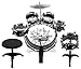 11 Piece Kids Dum Set Children's Musical Instrument Drum Play Set w/ 6 Drums, Cymbal, Chair, Kick Pedal, Drumsticks (Black)