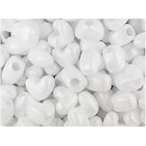 BeadTin White Pearl 12mm Heart Pony Beads (250pcs)