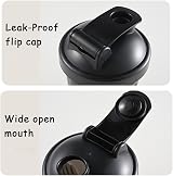 DDSHUN Shaker Bottle 400 ml Protein Powder Mixer with Mixball Black view 3