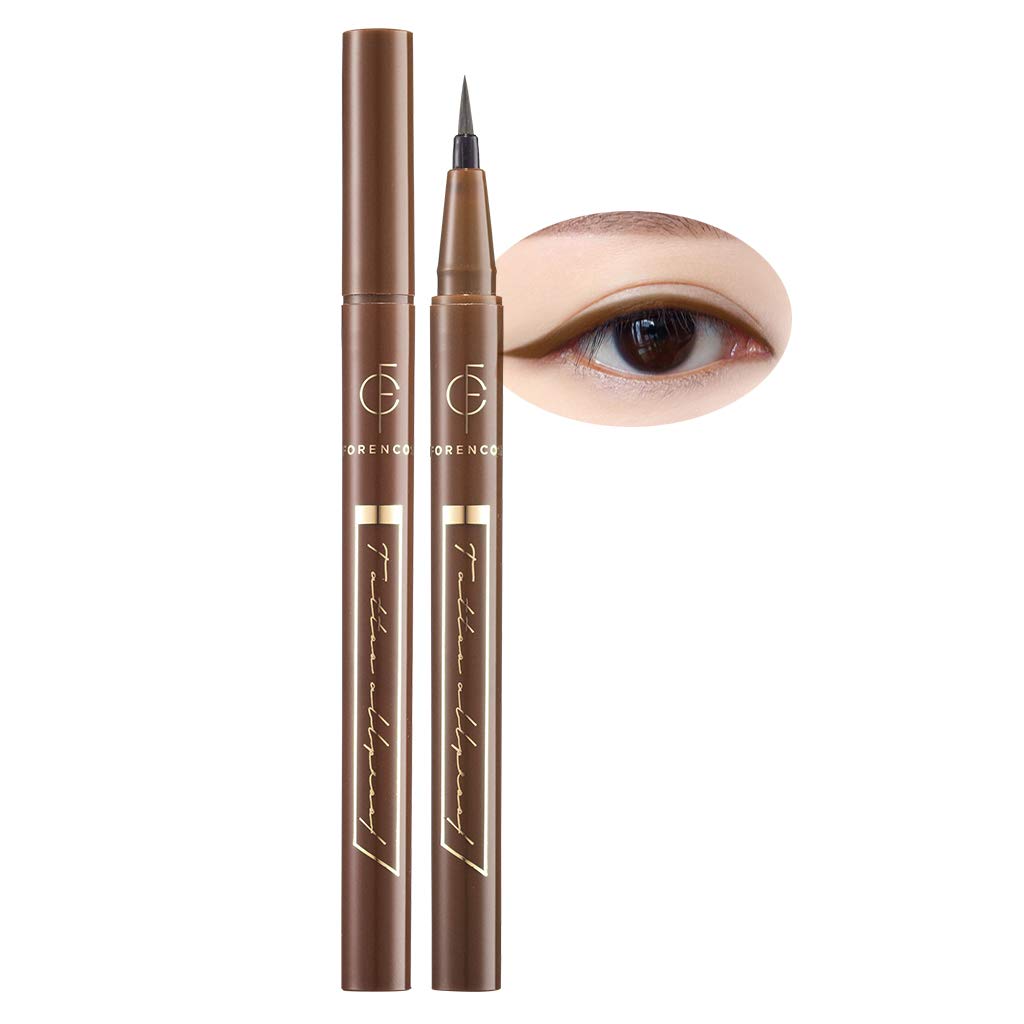 [FORENCOS] Tattoo All Proof Eyeliner 0.6g 4 Colors - All Day Long Lasting Brush Pen Eye Liner, Waterproof, Oilproof, Sweatproof, Easy Drawing, Natural Ingredients for Sensitive Eyes (03 Daily Brown)