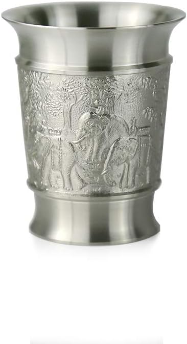 Oriental Pewter - Liquor Cup Pewter Pure Tin 97% Lead-Free BB8 Pure Tin 97% Lead-Free Hand Carved Beautiful Embossed Handmade in Thailand