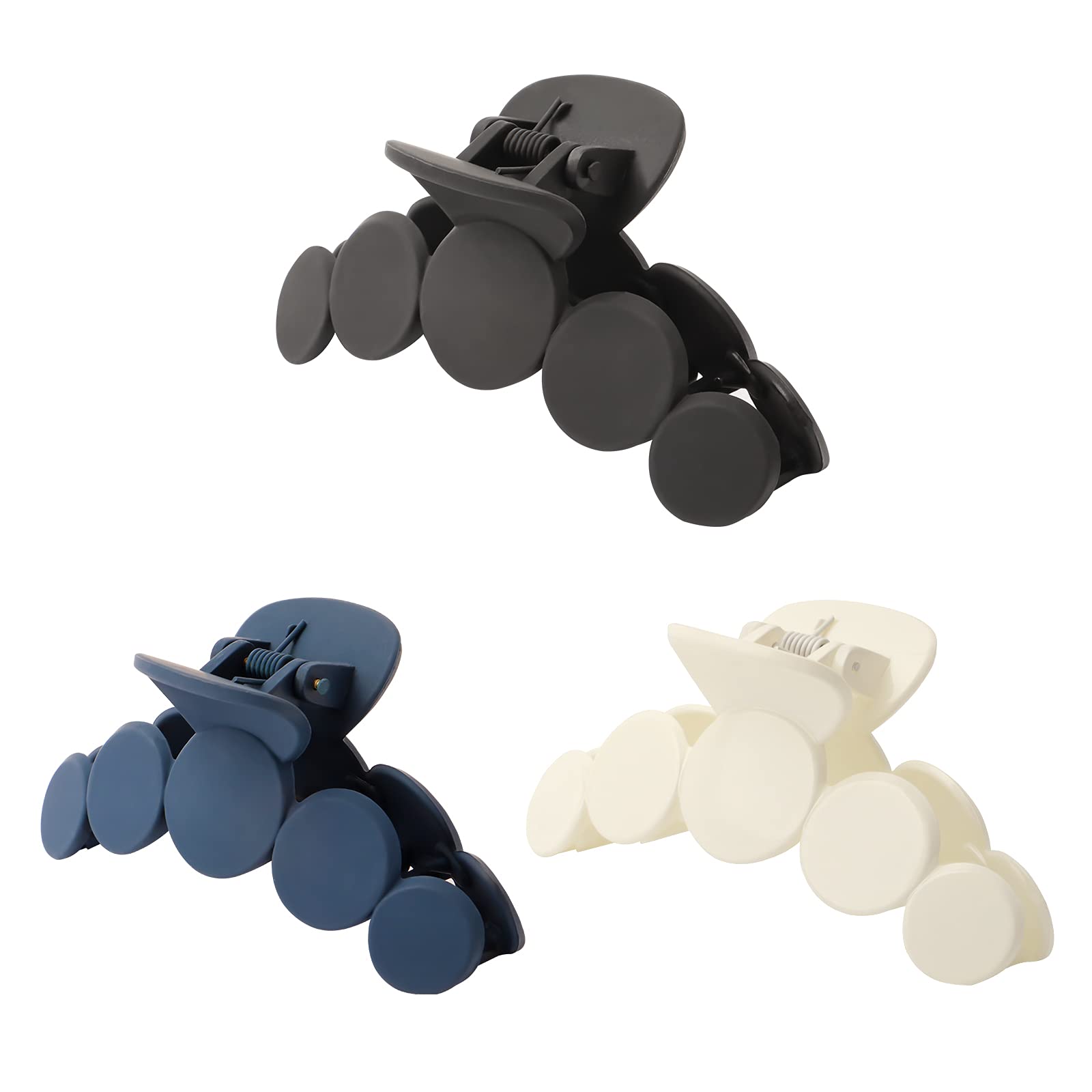 3 Pcs Hair Claw Clips, Plastic Nonslip Jumbo Hair Grips, Strong Hold Hair Jaw Clamp Big Hair Pins Hair Styling Accessories for Women, Girls, Thick Hair, Thin Hair