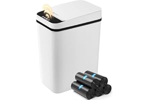 FRESHLIX Bathroom Trash Can with Lid 2.6 Gallon Automatic Touchless Garbage Cans Small Smart Motion Sensor Trashcan Slim Waterproof Trashcan for Bedroom, Office, Living Room, Toilet, RV