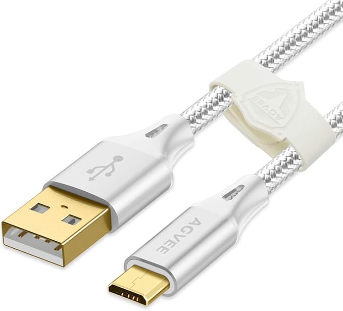 AGVEE Short Micro USB Cable [4 Pack 1ft] Braided Fast