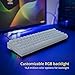 DREVO Calibur V2 RGB 60% Wired Mechanical Gaming Keyboard, 71-Key Small Compact, Work for PC/Mac, Detachable USB Type-C, Outemu Blue Switch,Whitethumb 2