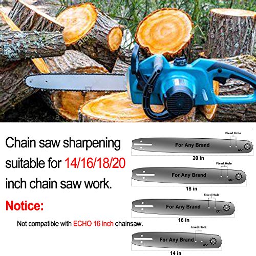 BIGOU Chainsaw Sharpener, Chainsaw Sharpener Teeth Fast-Sharpening Stone Grinder Tools Compatible with 14/16/18/20 inch Two Holes Chainsaw (2 Extra Whetstone) - Thumbnail 4