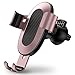 Car Phone Holder, Humixx Gravity Car Mount Air Vent Sensing Gravity Linkage Auto Lock Holder Smart One-Hand Operating for iPhone 11 Pro/XS MAX/XS/XRX/8Plus, Samsung S8/S7/Note and More-Rose Gold