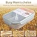 BusyMouth Bento Box,Ideal Bento lunch Box, Leakproof Lunch Containers with 3 Compartments, No BPAs,Made by Wheat Fiber Material, Microwave And Dishwasher Safe,12-Month Guarantee (White)