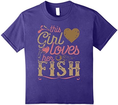 Kids Fish Shirt Gift Fish Lover T-Shirt Tee Aquarium 8 Purple